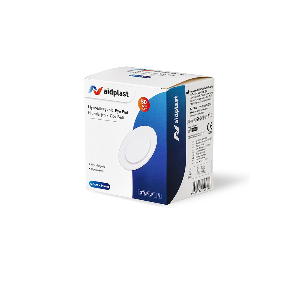 V6950-Aidplast Sterile Hypoallergenic Eye Pad 6,5 cm x 9,5 cm